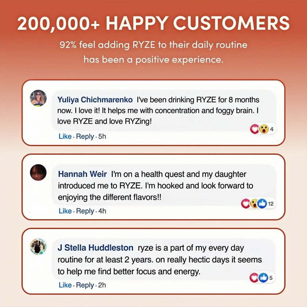 RYZE SUPERFOODS Mushroom Coffee USDA Organic with 6 Adaptogenic Mushrooms and MCT Oil, USA Grown Instant Coffee for Better Energy, Focus, Digestion, Immunity with Lions Mane & Turkey Tail, 30 servings