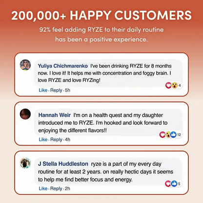 RYZE SUPERFOODS Mushroom Coffee USDA Organic with 6 Adaptogenic Mushrooms and MCT Oil, USA Grown Instant Coffee for Better Energy, Focus, Digestion, Immunity with Lions Mane & Turkey Tail, 30 servings